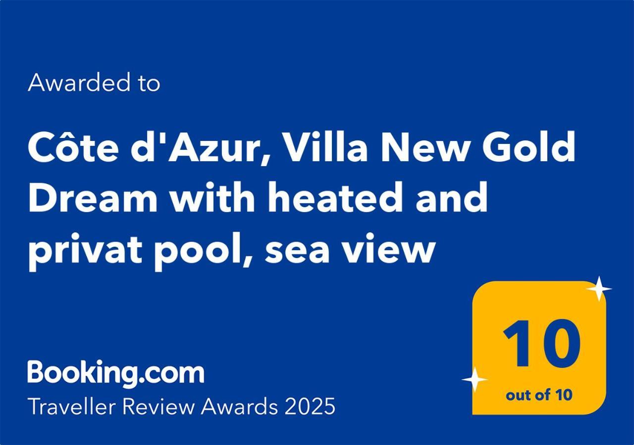 Cote D'Azur, Villa New Gold Dream With Heated And Privat Pool, Sea View Ле-Руре Экстерьер фото